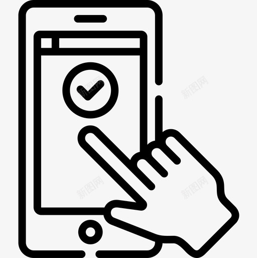 智能手机用户体验线性图标svg_新图网 https://ixintu.com 体验 手机 智能 用户 线性