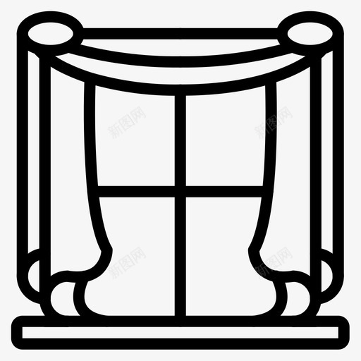 窗户建筑窗户线性图标svg_新图网 https://ixintu.com 建筑 窗户 线性