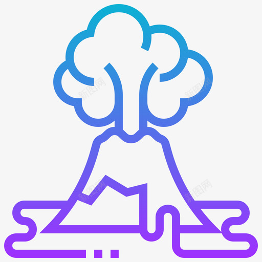火山全球变暖2梯度图标svg_新图网 https://ixintu.com 全球 变暖 梯度 火山