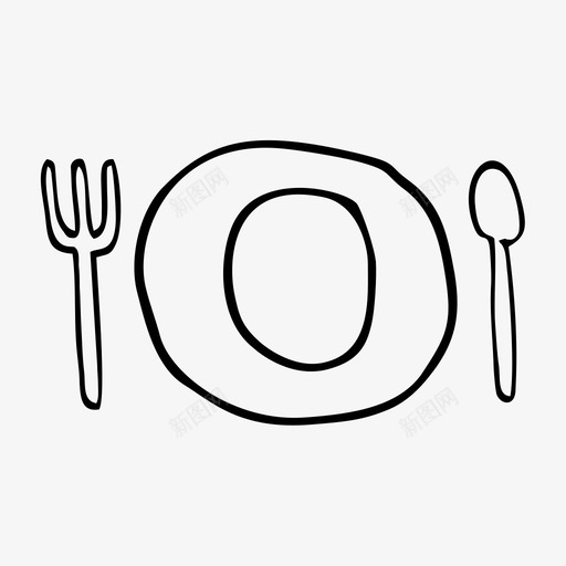 早餐餐饮食物图标svg_新图网 https://ixintu.com 勺子 叉子 早餐 盘子 酒店 食物 餐饮
