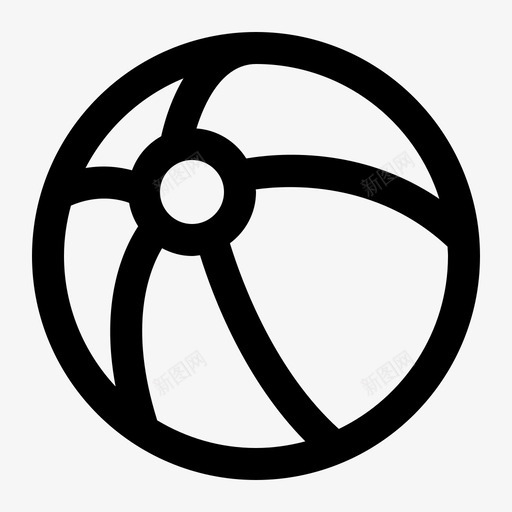 沙滩球游戏运动图标svg_新图网 https://ixintu.com 夏天 沙滩 游戏 运动