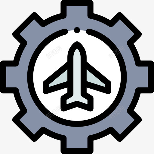齿轮航空33线性颜色图标svg_新图网 https://ixintu.com 线性 航空 颜色 齿轮