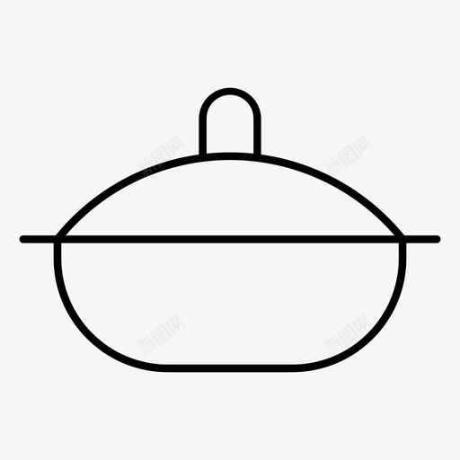 砂锅菜锅盖烹饪图标svg_新图网 https://ixintu.com 厨房 家用 烹饪 砂锅 设备 锅盖