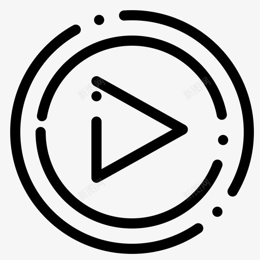 视频界面播放图标svg_新图网 https://ixintu.com 播放 用户 用户界面虚线 界面 视频