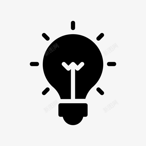 创意灯泡灯图标svg_新图网 https://ixintu.com 48像素 glyps 创意 灯泡 网页设计