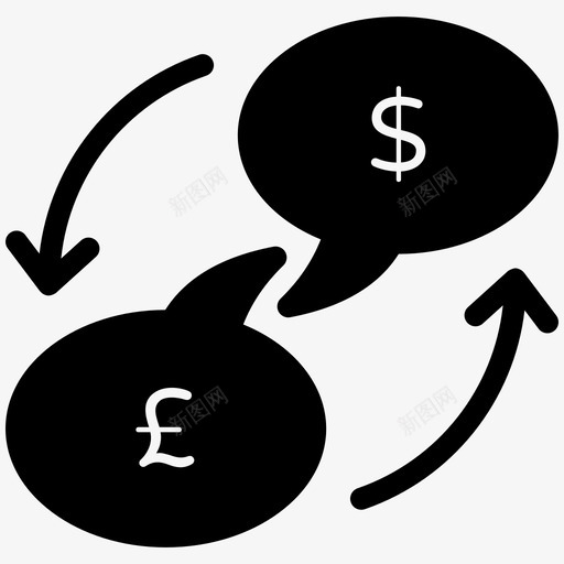 货币兑换美元兑换外汇图标svg_新图网 https://ixintu.com 外汇 投资 现金流字形图标 美元兑换 货币 货币兑换 金融