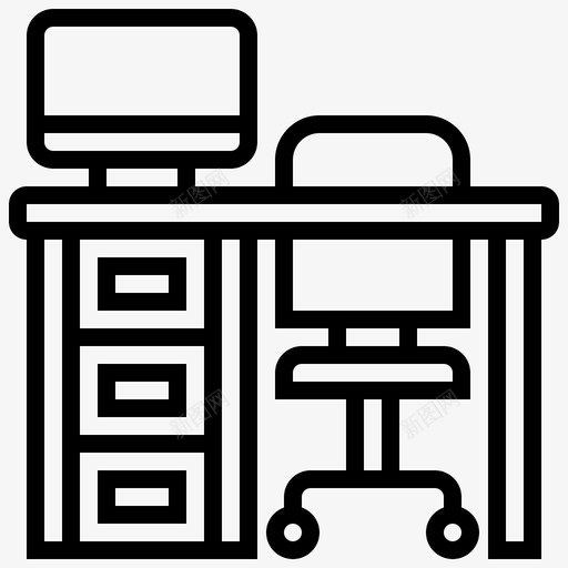 办公桌家具室内图标svg_新图网 https://ixintu.com 办公室 办公桌 室内 家具 房地产 桌子