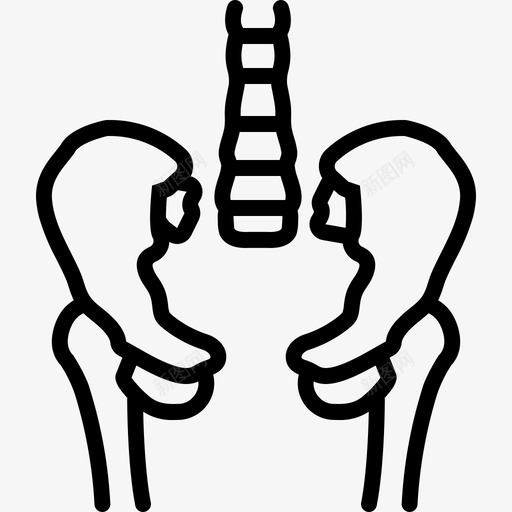 髋部股骨健康图标svg_新图网 https://ixintu.com 人类 健康 股骨 骨盆 髋部