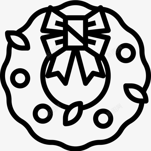 圣诞花环圣诞188直系图标svg_新图网 https://ixintu.com 圣诞188 圣诞花环 直系