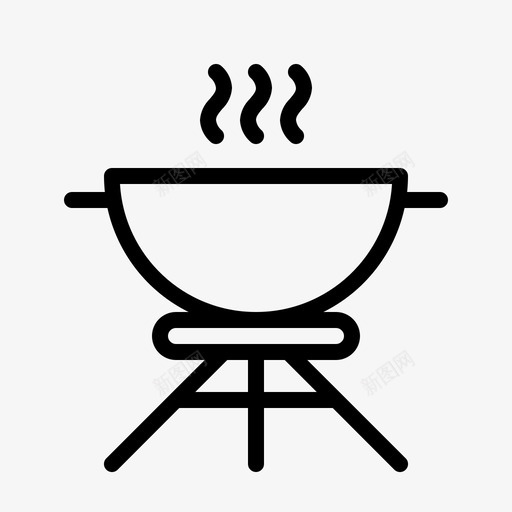 烧烤探险露营图标svg_新图网 https://ixintu.com 探险 烧烤 自然 露营