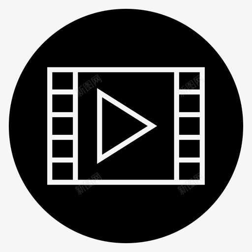 视频媒体播放器暗图标svg_新图网 https://ixintu.com 媒体播放器 视频