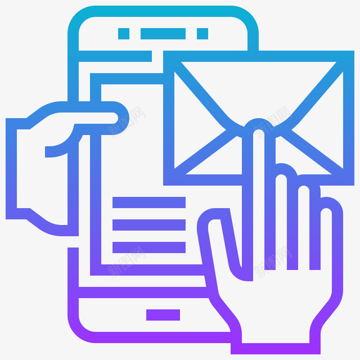 邮件智能手机应用程序4渐变图标svg_新图网 https://ixintu.com 应用程序 手机 智能 渐变 邮件