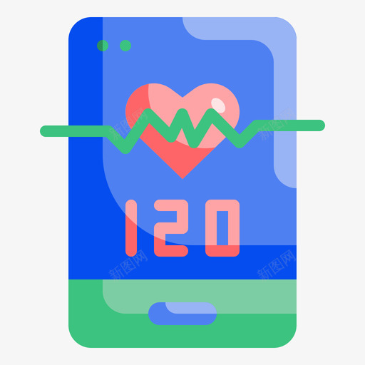 心率健康18平稳图标svg_新图网 https://ixintu.com 健康 平稳 心率