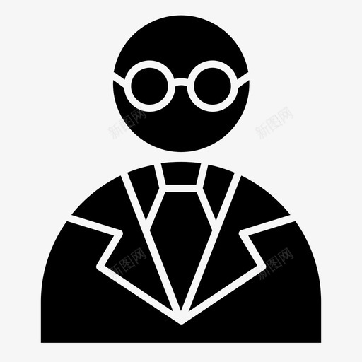 老板生意眼镜图标svg_新图网 https://ixintu.com 商业和金融 教授 生意 眼镜 老板 西装