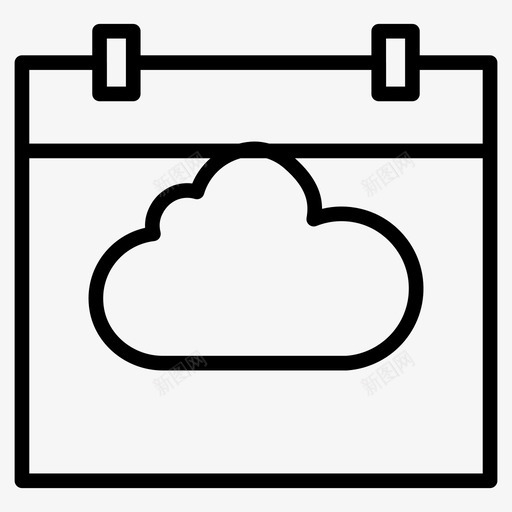 云日历日期事件图标svg_新图网 https://ixintu.com 事件 图标 方向 日历 日期 线图