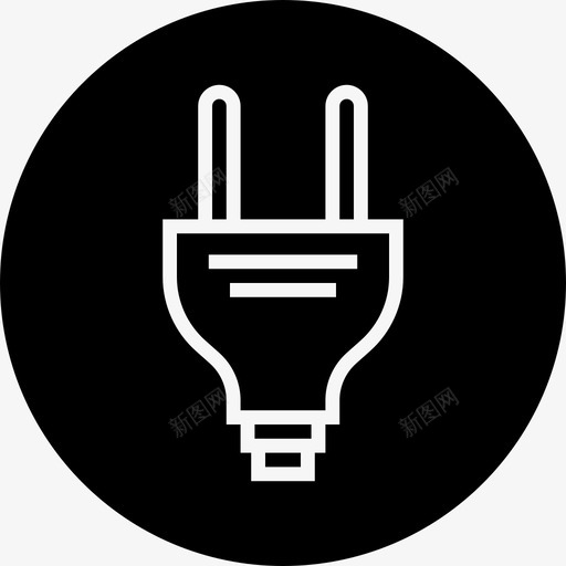 电力电缆连接器电气图标svg_新图网 https://ixintu.com 标牌 电力电缆 电子 电气 连接器
