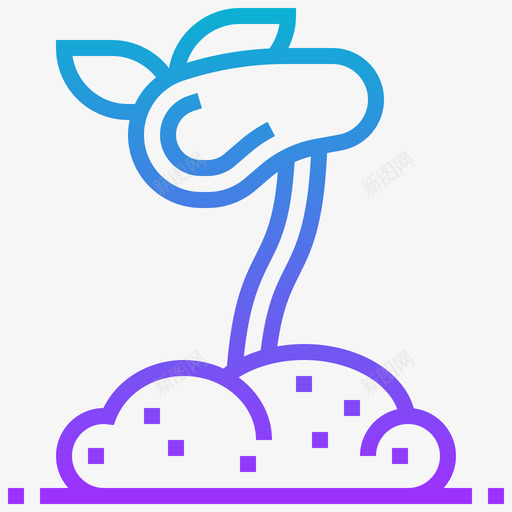 树苗全球变暖2梯度图标svg_新图网 https://ixintu.com 全球 变暖 树苗 梯度
