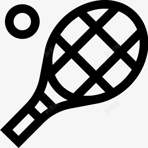 网球积极的生活方式18直线型图标svg_新图网 https://ixintu.com 生活方式 直线 积极 线型 网球