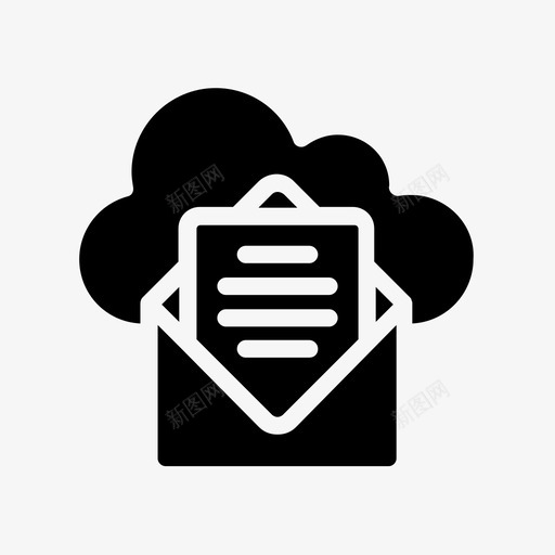 云电子邮件信封收件箱图标svg_新图网 https://ixintu.com 信封 图标 字形 开发 收件箱 服务器 电子邮件