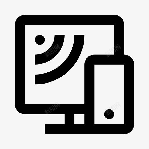 遥控器连接屏幕图标svg_新图网 https://ixintu.com wi-fi 屏幕 手机 接口 无线 智能 线路 连接 遥控器