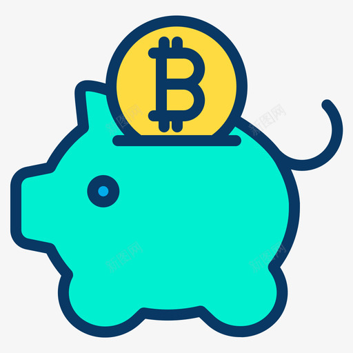储蓄罐比特币98线性颜色图标svg_新图网 https://ixintu.com 储蓄罐 比特 线性 颜色