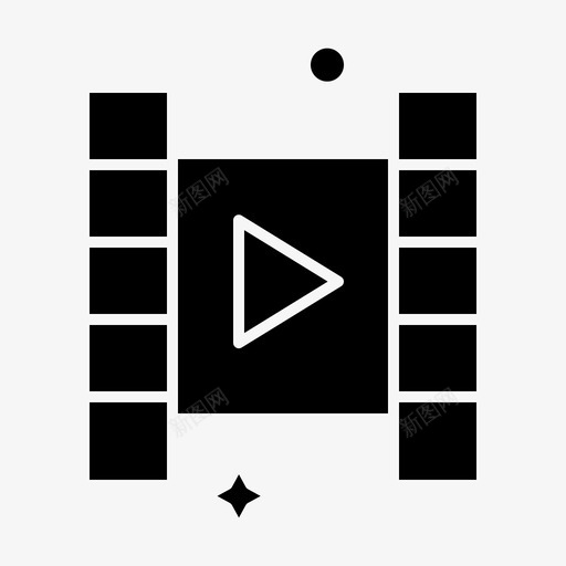 视频电影播放图标svg_新图网 https://ixintu.com 启动和开发实体字形 播放 电影 视频