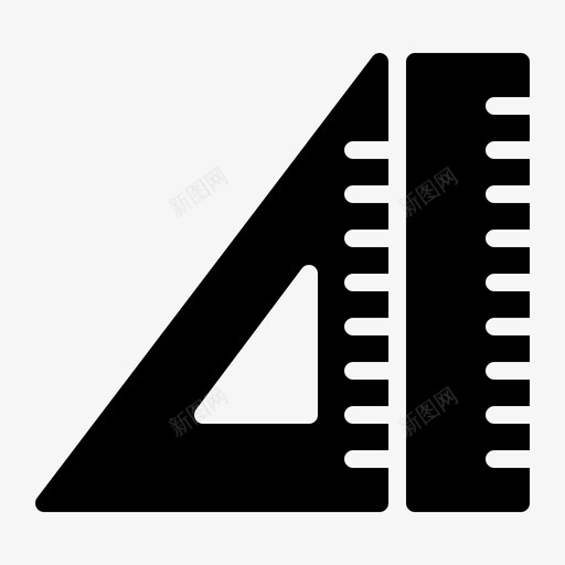 三角尺几何测量图标svg_新图网 https://ixintu.com 三角尺 几何 字形 正方形 测量 设置