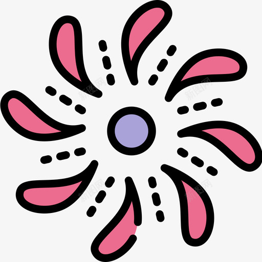 烟花游行11线颜色图标svg_新图网 https://ixintu.com 游行11 烟花 线颜色