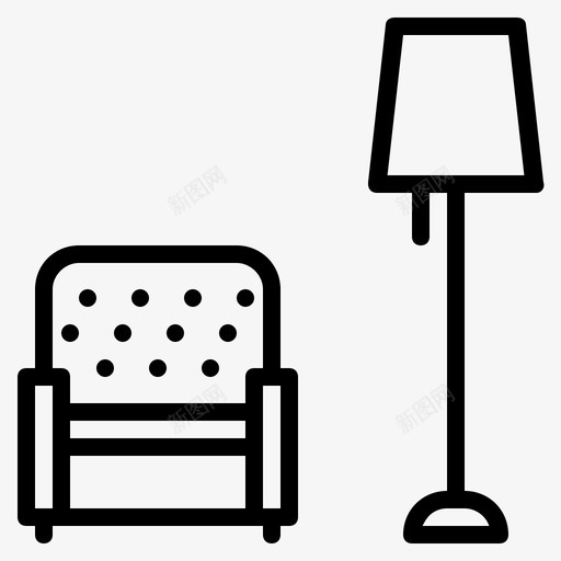 沙发床卧室图标svg_新图网 https://ixintu.com 卧室 室内 家具 沙发
