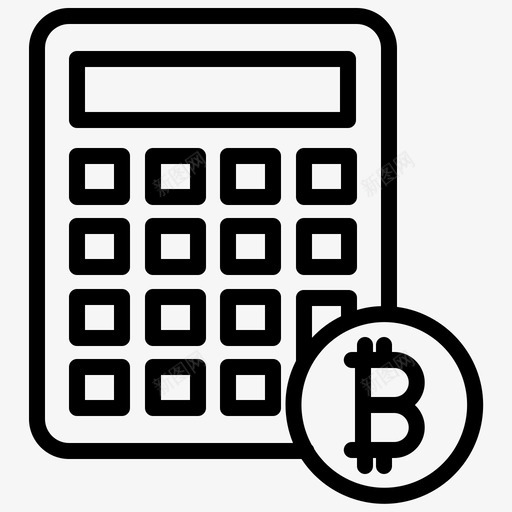 计算器比特币102线性图标svg_新图网 https://ixintu.com 比特 线性 计算器