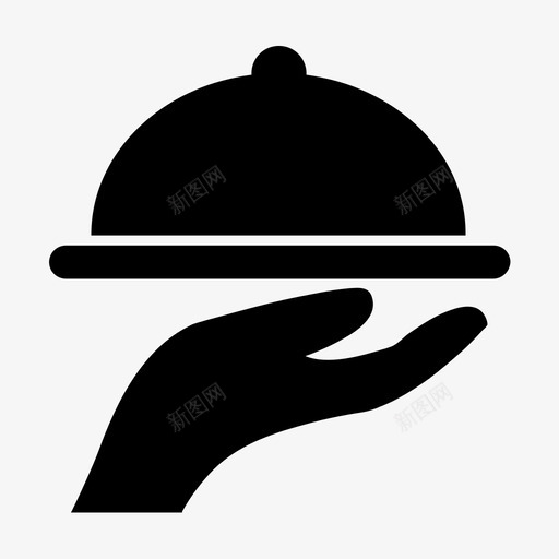 送菜盘子餐厅图标svg_新图网 https://ixintu.com 上菜 盘子 送菜 餐厅