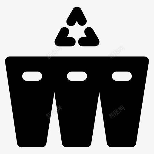 垃圾桶垃圾绿色图标svg_新图网 https://ixintu.com 回收 垃圾 垃圾桶 绿色 绿色能源固体