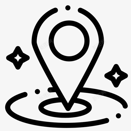 位置地图针导航图标svg_新图网 https://ixintu.com 位置 地图 地点 导航 虚线