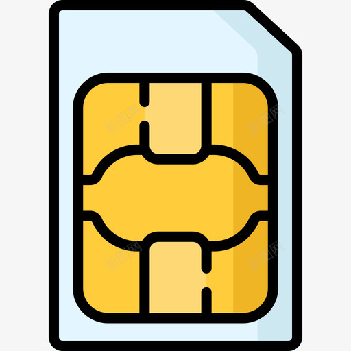Sim卡技术62线性彩色图标svg_新图网 https://ixintu.com Sim 彩色 技术 线性