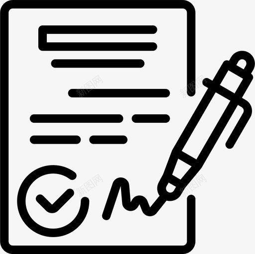 合同业务280直线图标svg_新图网 https://ixintu.com 业务 合同 直线