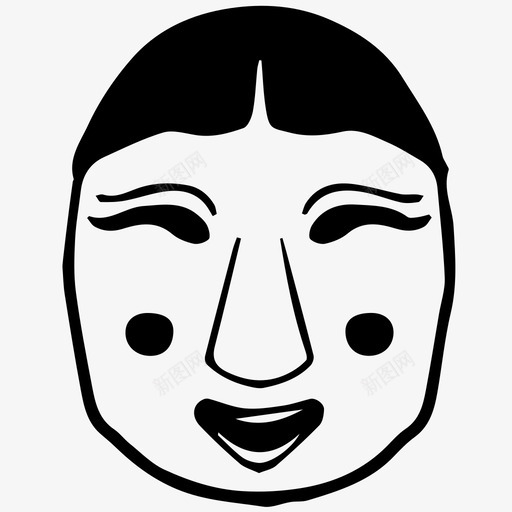 女孩面具韩语微笑图标svg_新图网 https://ixintu.com 传统 女孩 微笑 面具 韩国 韩语