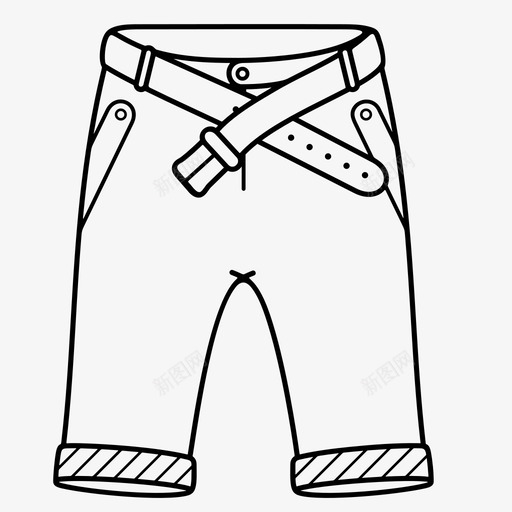 男式休闲短裤皮带口袋图标svg_新图网 https://ixintu.com 休闲 口袋 男式 皮带 短裤