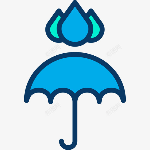 雨天气191线性颜色图标svg_新图网 https://ixintu.com 天气 线性 颜色
