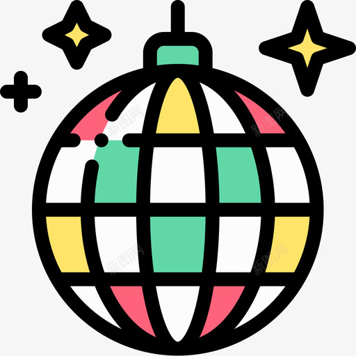 迪斯科舞会新年34线性颜色图标svg_新图网 https://ixintu.com 新年 线性 舞会 迪斯科 颜色