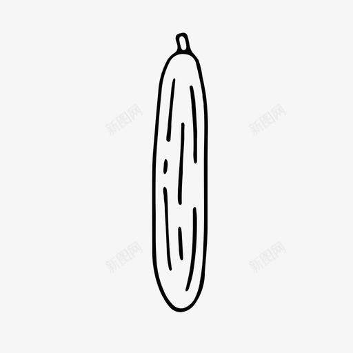 黄瓜食品手绘图标svg_新图网 https://ixintu.com 厨房 手绘 蔬菜 食品 黄瓜