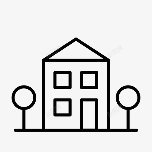 房屋小巷建筑物图标svg_新图网 https://ixintu.com 住宅 小巷 建筑物 房屋 房屋和建筑物 车道