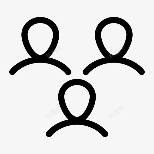 社区朋友小组图标svg_新图网 https://ixintu.com 产品 人员 小组 成员 朋友 社区