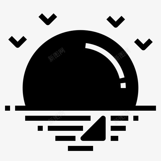 日出日落天气图标svg_新图网 https://ixintu.com 夏天的黑色 天气 日出 日落