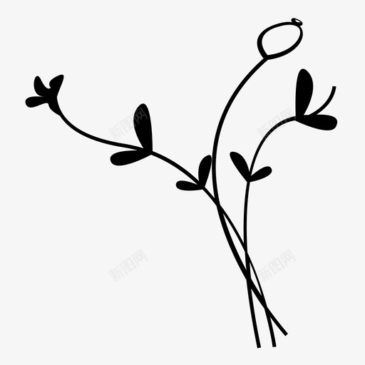 花叶植物图标svg_新图网 https://ixintu.com 春天 植物