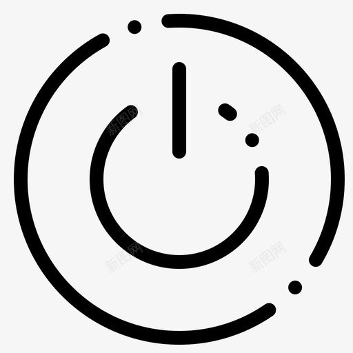 界面开电源图标svg_新图网 https://ixintu.com 开 用户界面 用户界面虚线 电源 界面