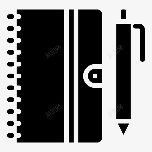 笔记本笔计划书图标svg_新图网 https://ixintu.com 字形 教育 笔记本 计划书