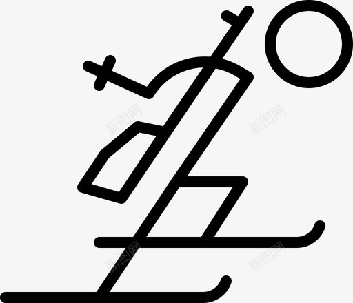 冬季两项步枪射击图标svg_新图网 https://ixintu.com 冬季 冬季两项 冬季奥运会 射击 步枪 滑雪 运动