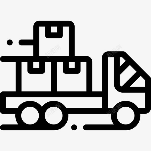 卡车78交货直线式图标svg_新图网 https://ixintu.com 78交货 卡车 直线式