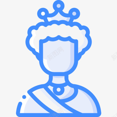 女王英国3蓝色图标图标