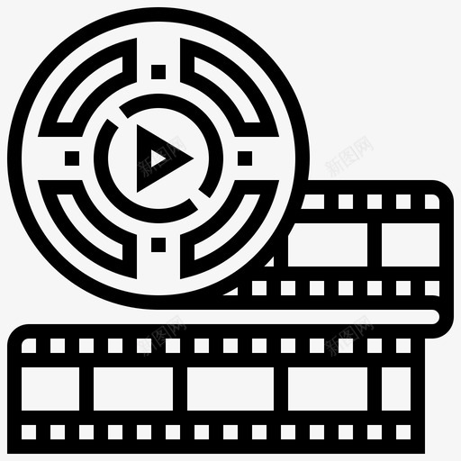 电影带电影院卷轴图标svg_新图网 https://ixintu.com 卷轴 电影带 电影院 视频 视频生产线